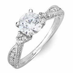Tapered Shank Diamond Engagement Ring