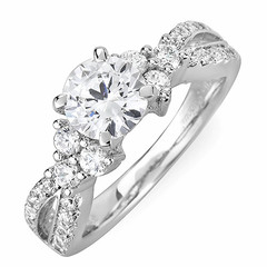 Tapered Split Shank Diamond Engagement Ring
