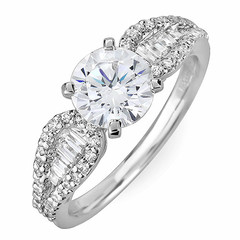 Pear Drop Diamond Shoulders Engagement Ring