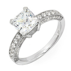 Pave Shank Diamond Engagement Ring