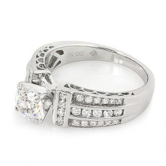 Tri Channel Shanks Diamond Engagement Ring