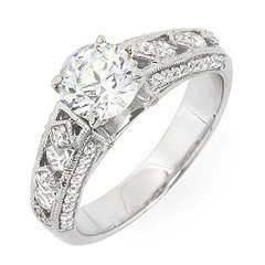 Tri Side Diamond Shanks Engagement Ring