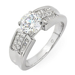 Tri-Pave Channel Engagement Ring