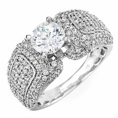 Cathedral Setting Pave Diamond Engagement Ring