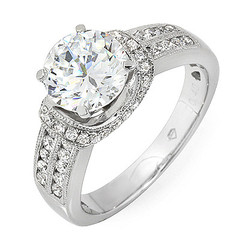 Folded Halo Diamond Engagement Ring