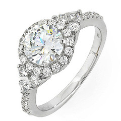 Halo With Side Stones Engagement Ring