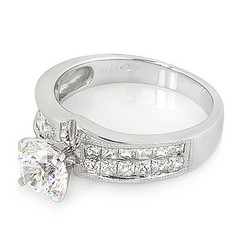 Milgrain Shoulder Diamond Engagement Ring