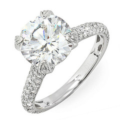 Pave Shoulder With Band Gallery Diamond Engagement Ring