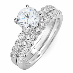 Round Bezel Side Stones Diamond Wedding Ring
