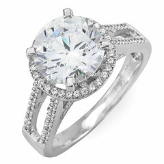 Split Shoulder Halo With Gallery Diamond Engagement Ring