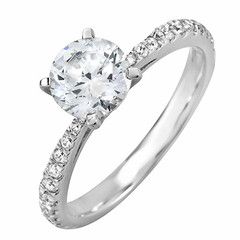 Tapered Shank Pave Diamond Engagement Ring