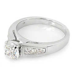 Mini-Cathedral Diamond Engagement Ring