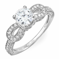 Pear Drop Shoulders Diamond Engagement Ring